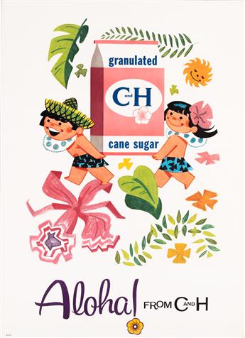 DAVINA (DATES UNKNOWN).  ALOHA! FROM C AND H. Group of 7 posters. 1959. Sizes vary.